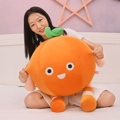 Manufacturer wholesale simulated orange plush toy creative fruit pillow software funny gift orange furniture pillow