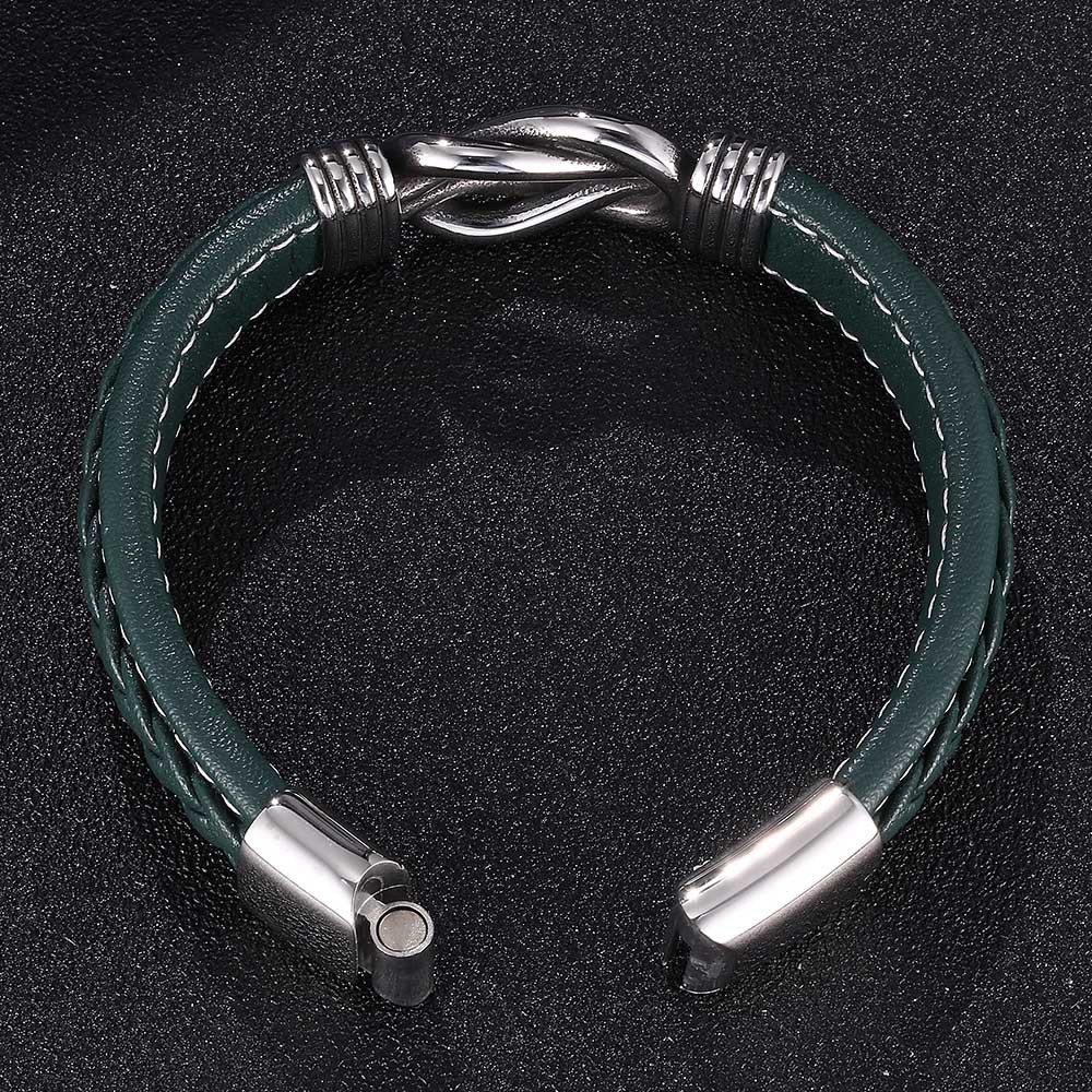 Punk Geometrisch Rostfreier Stahl Pu-leder Männer Armbänder display picture 4