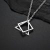 Brand square necklace hip-hop style, pendant suitable for men and women for beloved, 2023, internet celebrity