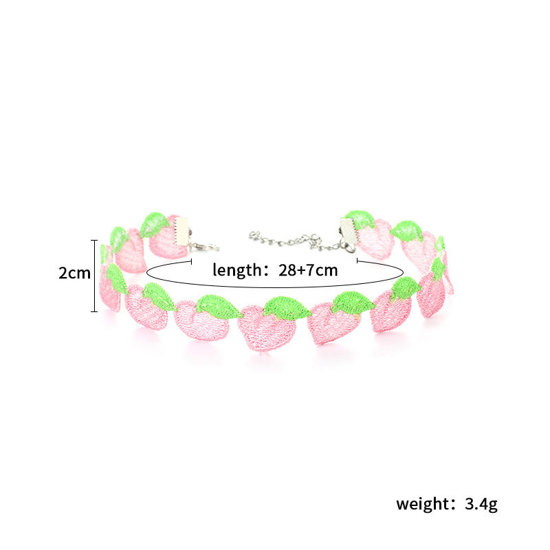 Childlike Cute Fruit Polyester Choker Strawberry Short Wild Clavicle Chain display picture 11