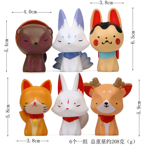 6 types of Southern River Valley Story series praying for patron saint cats and foxes, creative landscaping dolls, desktop ornaments and car pendulums