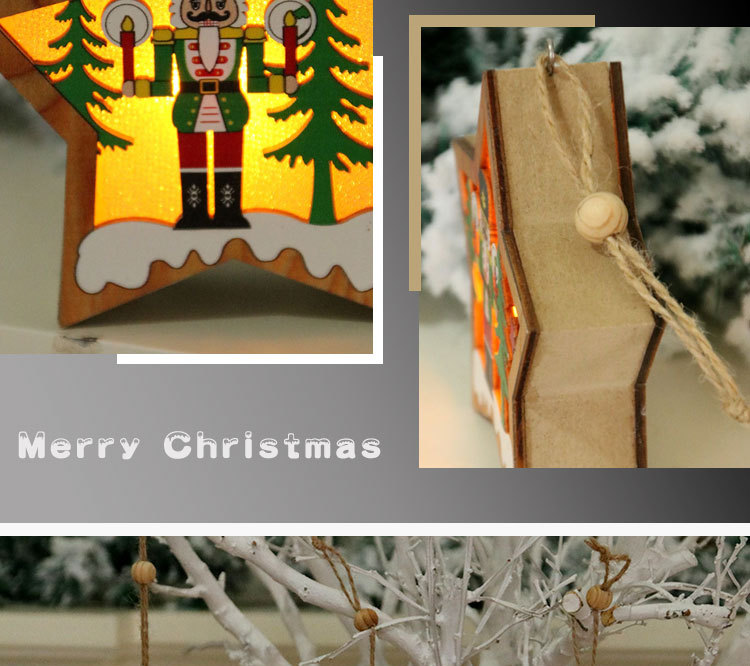 Walnuss Soldat Holz Leuchtende Anhänger Szene Dekoration Weihnachtsbaum Kleiner Anhänger display picture 7