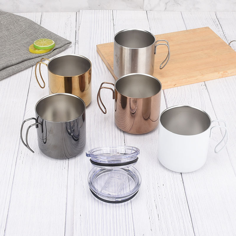 304不锈钢马克杯咖啡杯办公杯双层加厚隔热定制LOGO礼品赠品杯子|ms