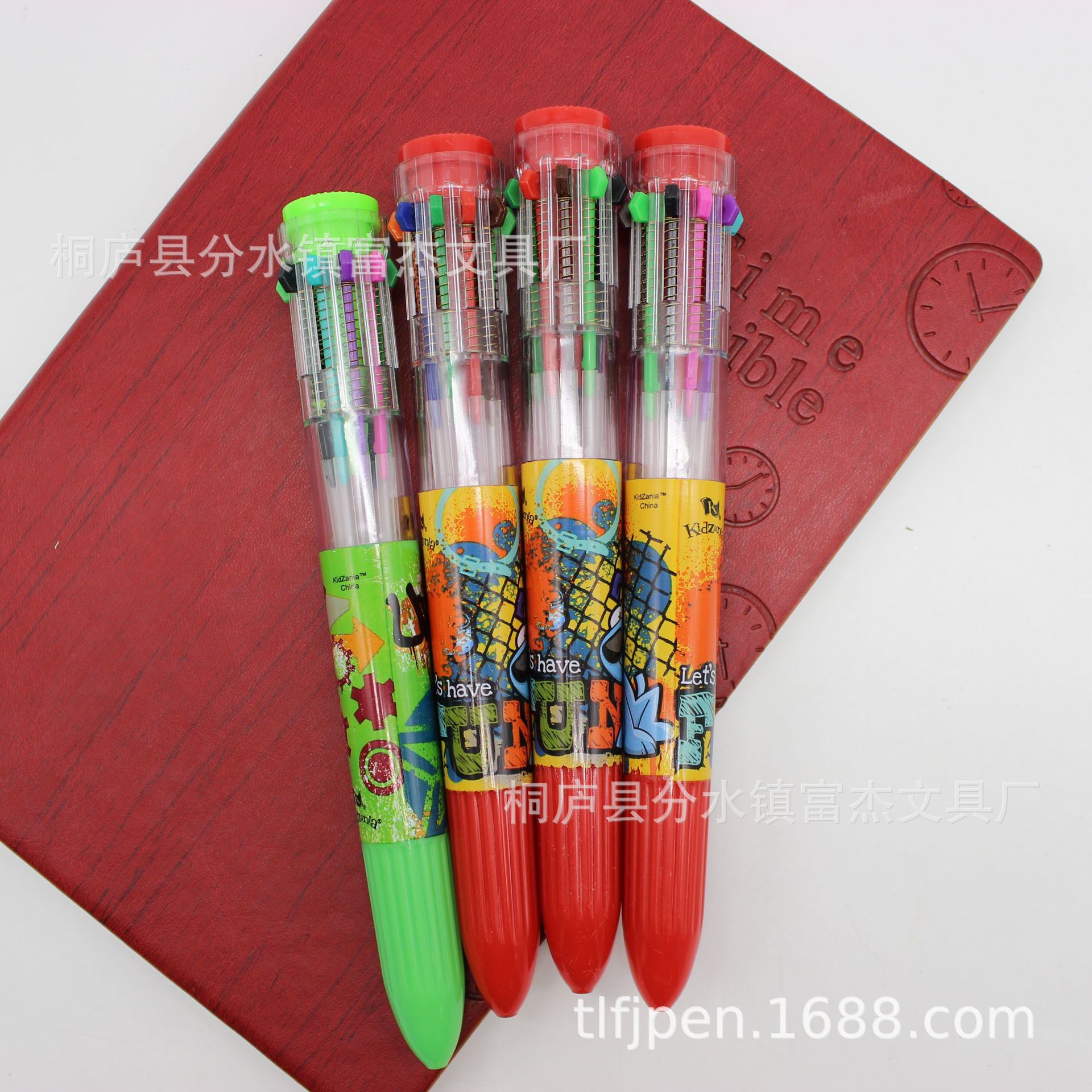 按压式多色圆珠笔 彩色红黑蓝色原子笔礼品10色笔现货-阿里巴巴