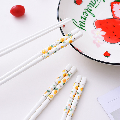 New summer fruit ceramic chopsticks for home use no paint no wax high temperature sterilization family pack pattern gift box