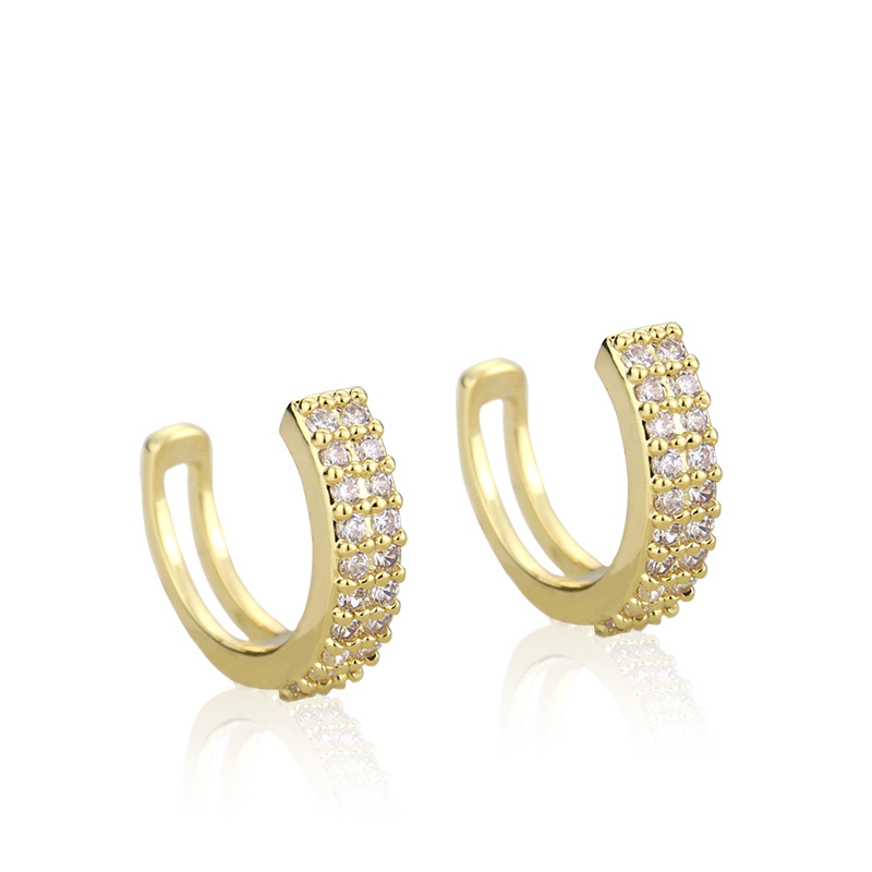 Clips D&#39;oreille Zircon Double Rangée display picture 1