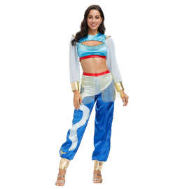 成人蓝色70年代嘻哈运动服万圣节狂欢年代感角色扮演茉莉公主舞台