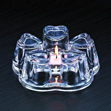 玻璃茶壶保温心型暖茶器烛台花茶壶蜡烛加热水晶底座茶具配件批发