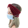 Medical mask, knitted pin, headband, helmet with bow, European style