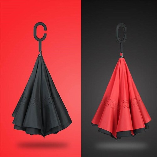 Manufacturer Double-sided Car Reverse Umbrella Double-layer Sunshade Company Activity Printed Adhesive Umbrella Printed LOGO