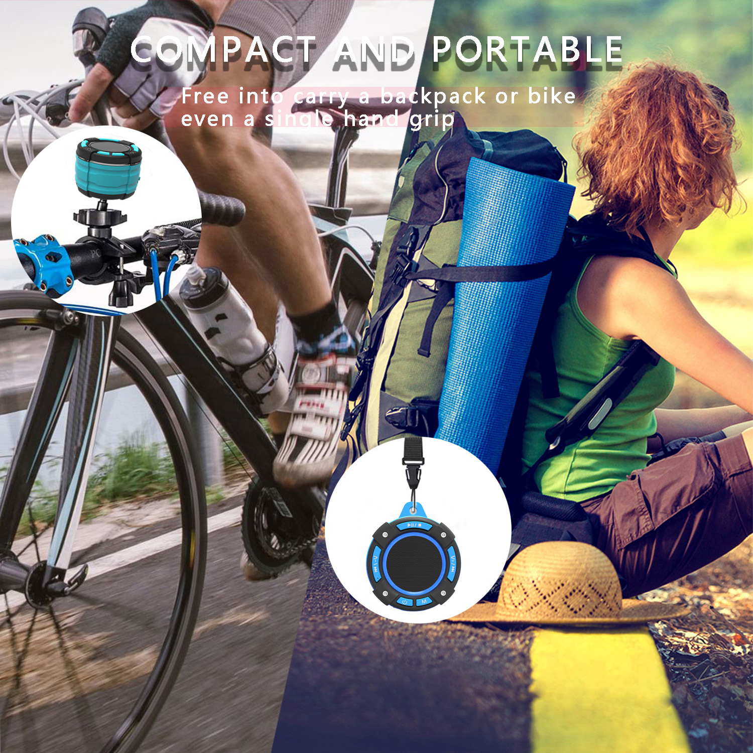 RGB蓝牙音箱7级防水便携式多功能自行车音响迷你浴室发光蓝牙音箱