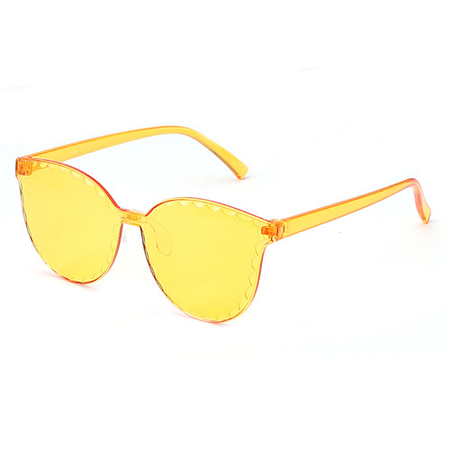 New-style children's frameless one-piece jelly-style transparent sunglasses—European and American candy-colored, all-in-one multi-color lens sun glasses