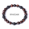 Cross -border Wish source manufacturers direct selling red, yellow, blue, colorful tiger eye stone black separated volcanic stone bracelets