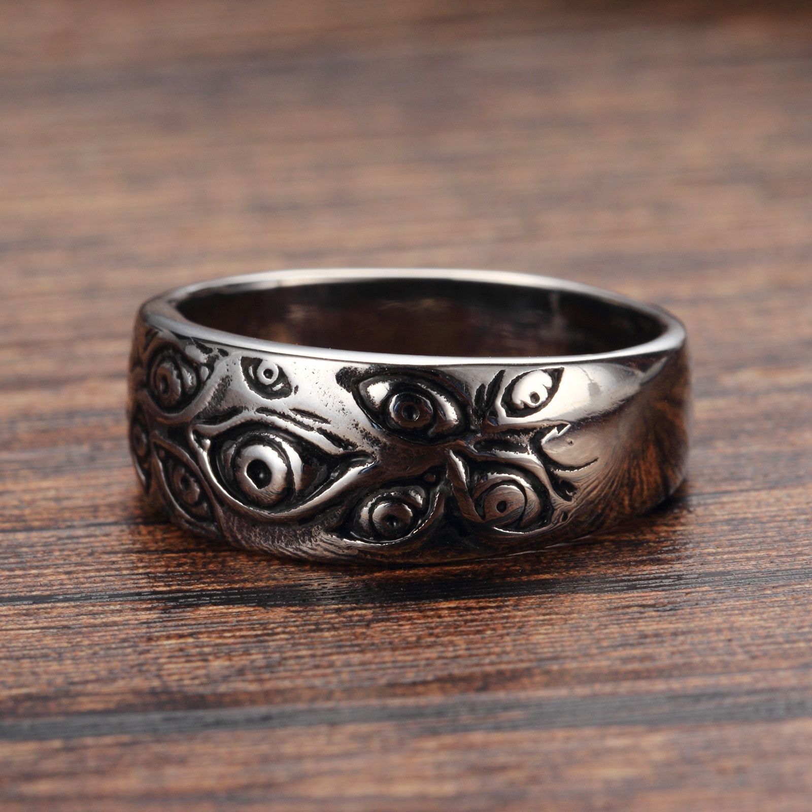 Vintage Gothic Punk Devils Eye Ring Band Ring For Men And Women_voghion.com