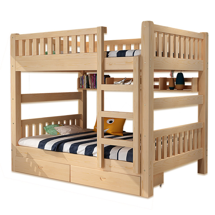 新品简约实木双层床儿童高低床学生宿舍员工上下铺床定制