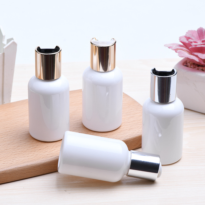 50ML矮胖白色PET塑料瓶 电化铝千秋盖瓶乳液分装瓶