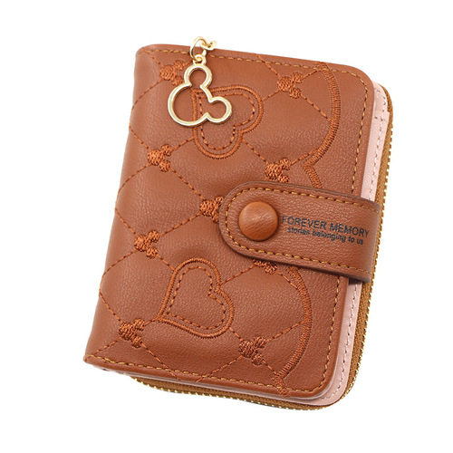 Personalized women's short zipper buckle wallet handbag coin purse love women's card holder manufacturer wholesale