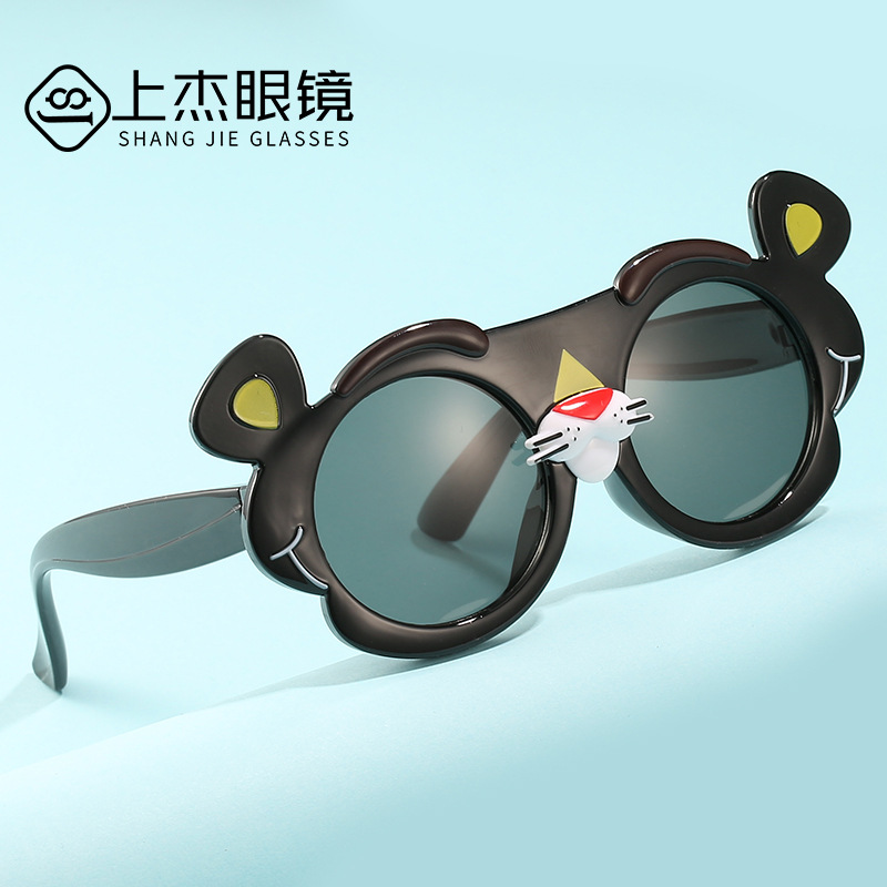 新款儿童太阳镜 卡通鼻子大耳朵墨镜批发 硅胶偏光太阳眼镜批发|ms