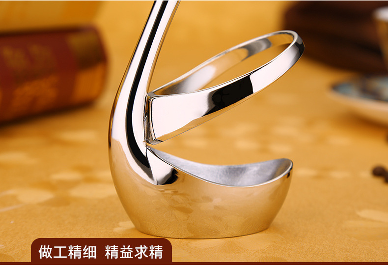 锌合金天鹅座创意厨房小工具水果叉咖啡勺天鹅餐具天鹅架勺叉餐具详情图3