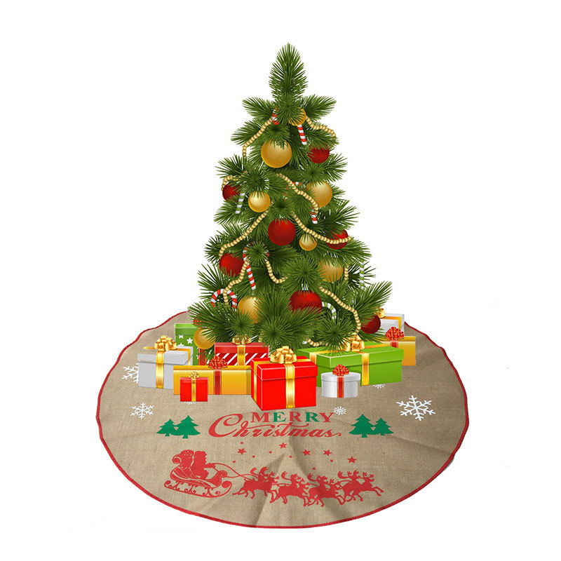 跨境圣诞树装饰圣诞树裙圣诞装饰绒布 卡通老人雪人鹿