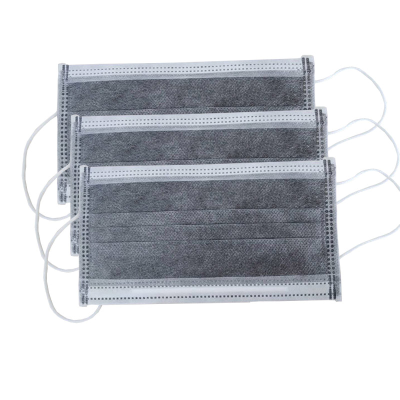 现货一次性四层活性炭口罩防异味透气面罩熔喷布无纺布灰色口罩
