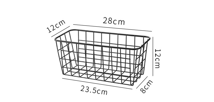 日式铁艺收纳篮筐壁挂式浴室厨房收纳神器挂篮置物架免打孔储物篮详情15