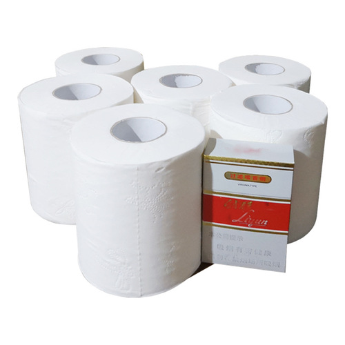 Hotel toilet paper small roll toilet paper hollow core roll paper towel 80g four-layer printing