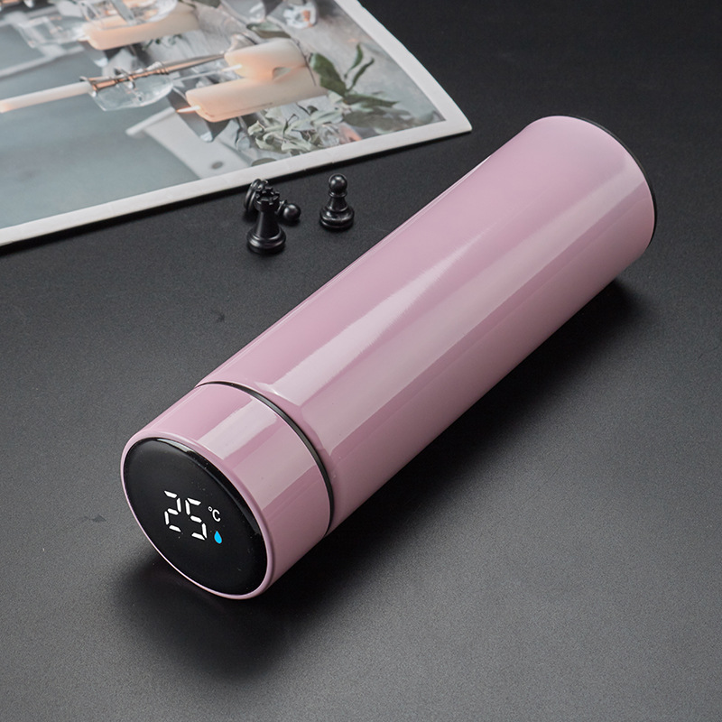 Intelligente 304 doble capa de acero inoxidable hombre temperatura de visualización taza de agua de taza de logotipo regalos comerciales al por mayor