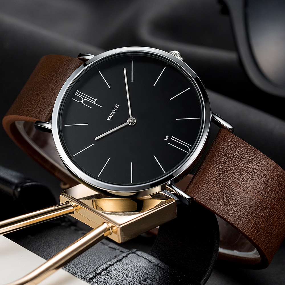 Men's simple quartz watch business thin watch