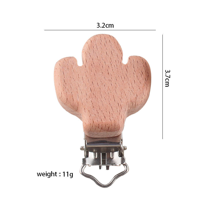 Bebé suministros chupete clip dibujos animados animal registro chupete clip calmante haya seguridad protección de madera clip