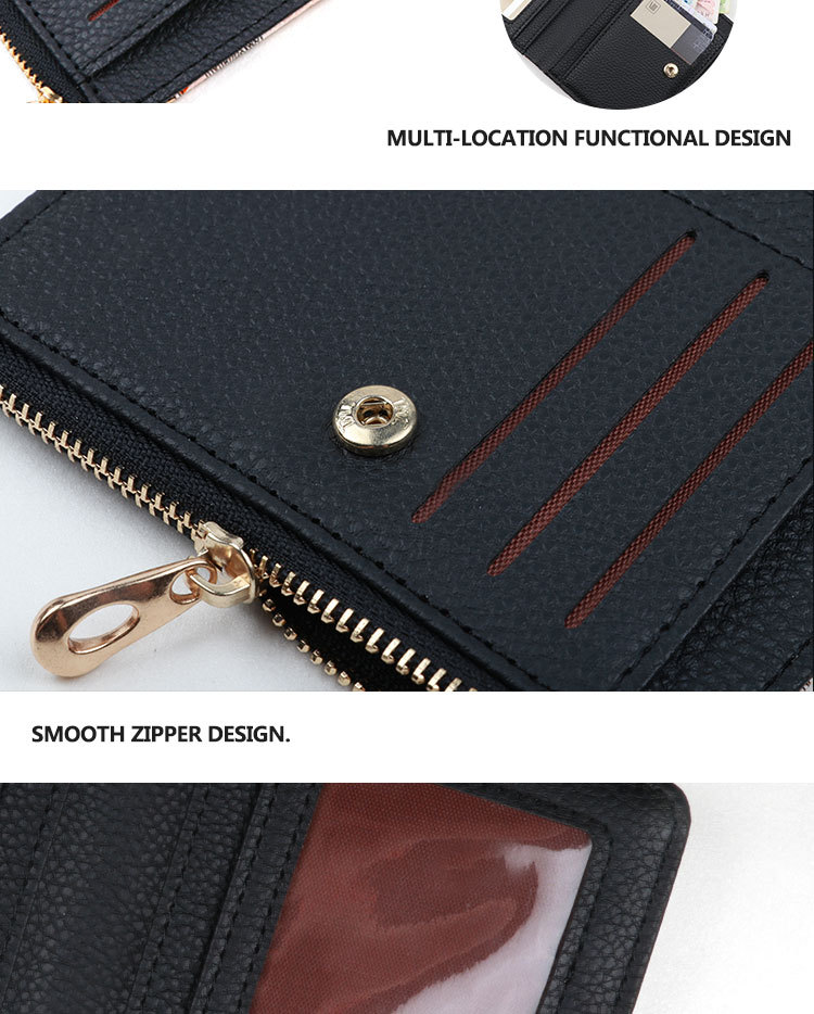 Korean New Retro Buckle All-match Wallet For Student Map Multi-card Zipper Bag Ladies Short Wallet Nihaojewelry display picture 9