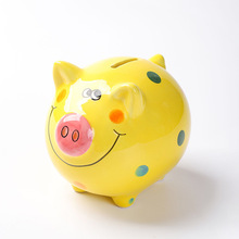 厂家批发陶瓷储钱罐创意小猪存钱罐儿童成人招财猪摆件工艺礼品