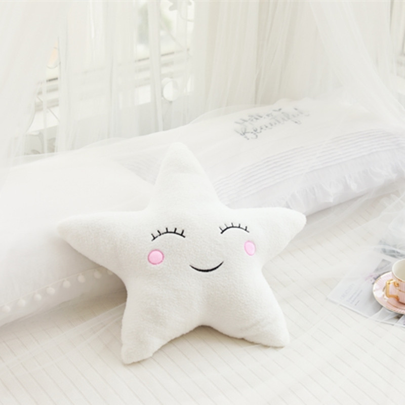 INS Sky series almohada de peluche de juguete nube Luna gotas de lluvia estrella de cinco puntas sofá cojín decoración de la habitación de los niños