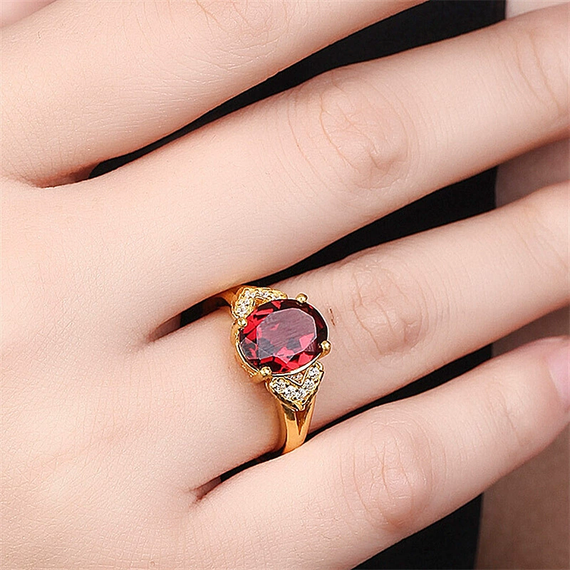 Кольцо с ruby и гранатом, корейский стиль, оптовая продажа