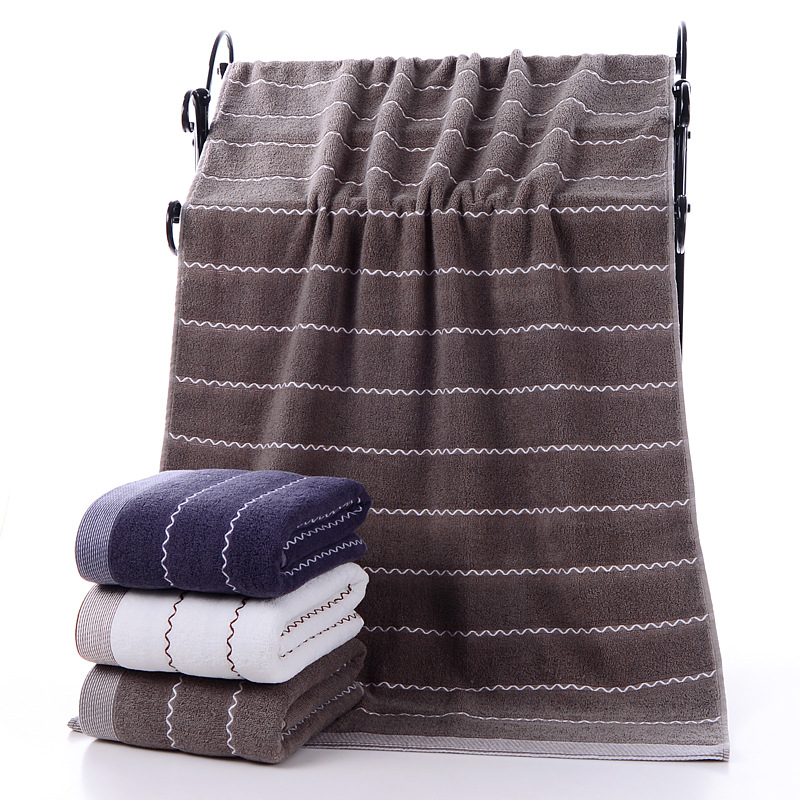 全棉32股提花水纹浴巾140*70成人加大加厚婴童盖被公司礼品批发