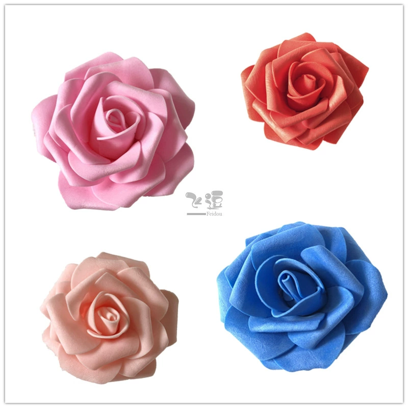 8 см искусственное чувство руки голова розы свадебный цветок цель Арка Цветочная композиция Свадебная пена пластик искусственный цветок