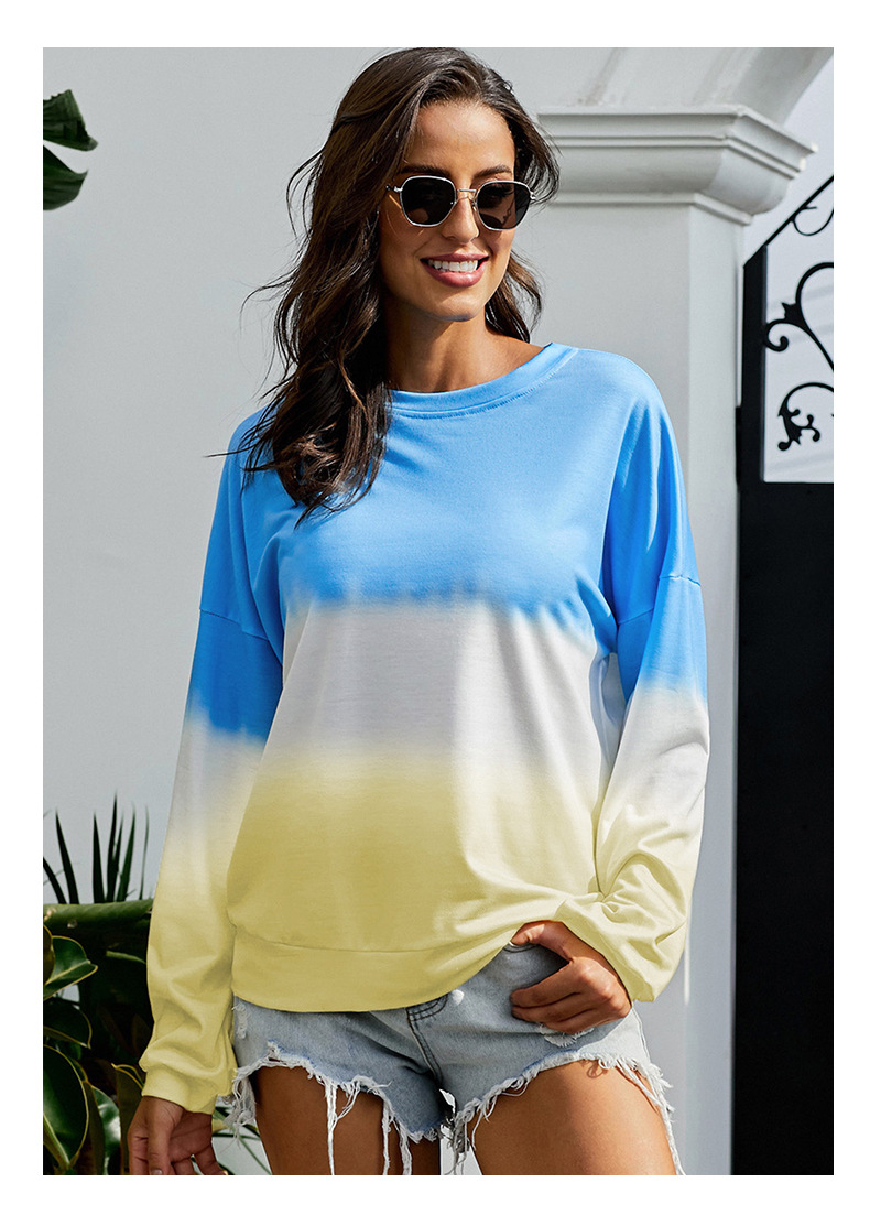  color round neck long sleeve loose women s casual top  NSSI2395