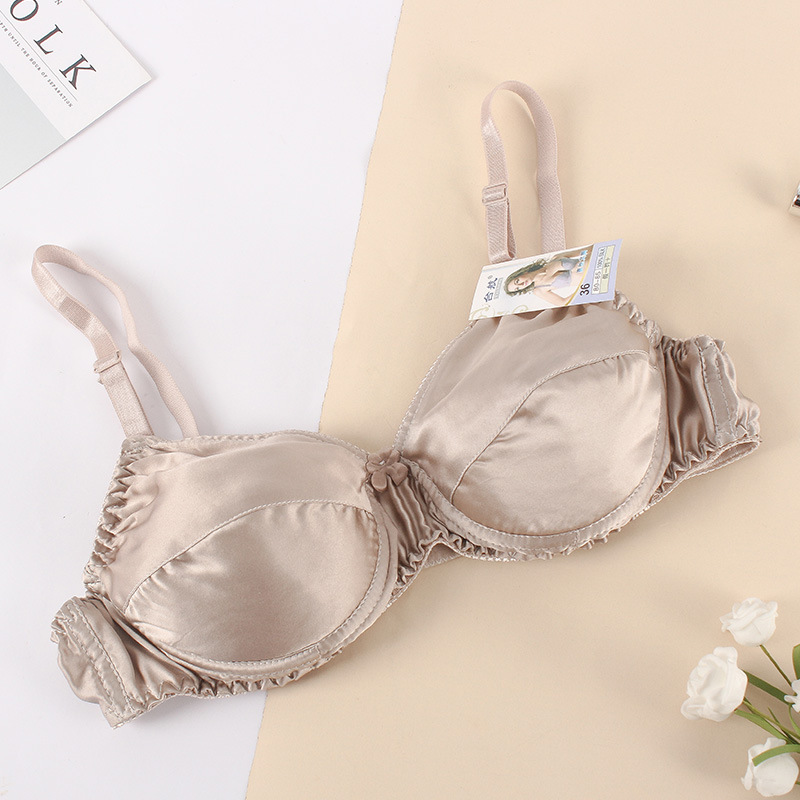 Factory direct silk bra mulberry silk bra thin large size double-sided silk underwear breathable sweat-absorbent