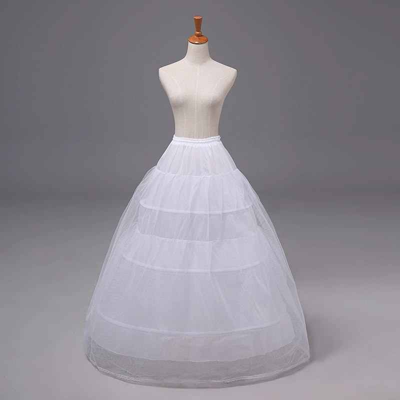 Выступление внешней торговли невесты свадебное платье юбка с костями юбка Три кольца Две пряжи Эластичная талия юбка Белая юбка