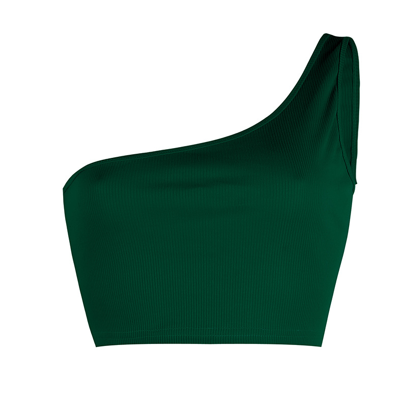 solid color one shoulder vest NSZH21718