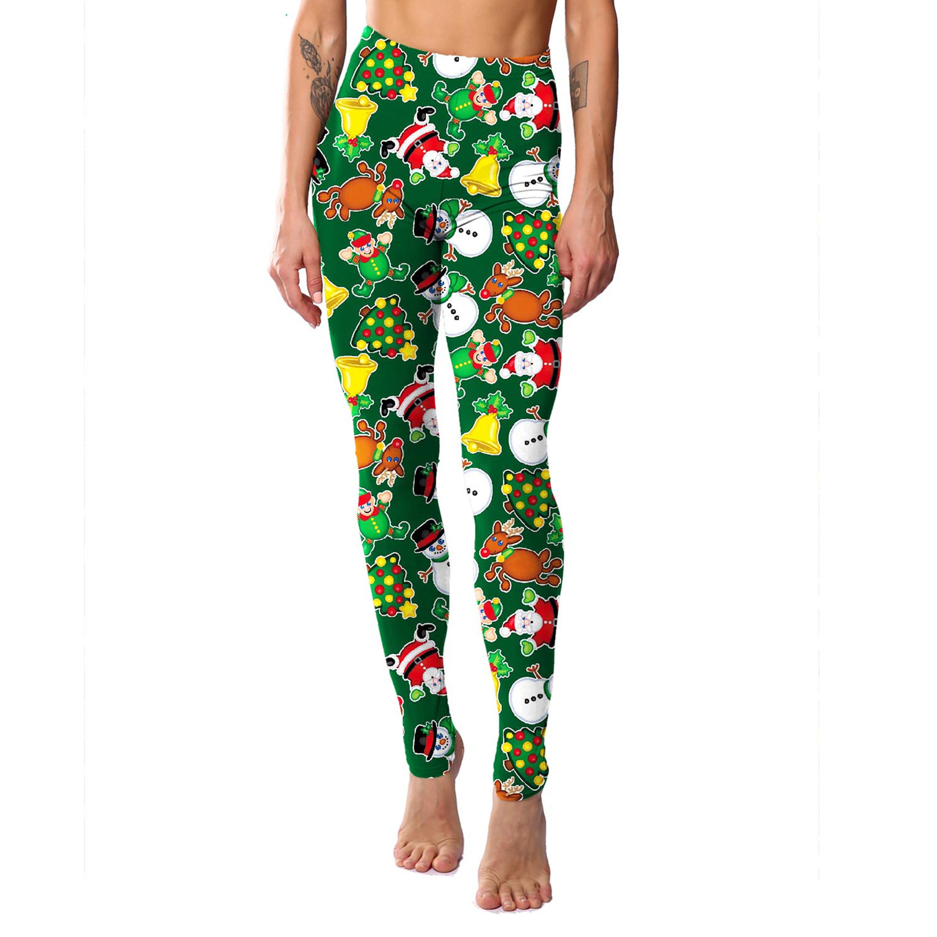 182g Weight Ankle-Length Pants Length Spandex, Polyester Fabric Type High Waist Waist Line Leggings Pants Type Stretchy Elasticity Daily Occasion Breathable Function Skinny Fit Type Christmas Festival Snowflake Pattern Winter, Autumn Season Women'S Gender Simple Style Style Women'S Daily Simple Style Snowflake Ankle-Length Leggings 27