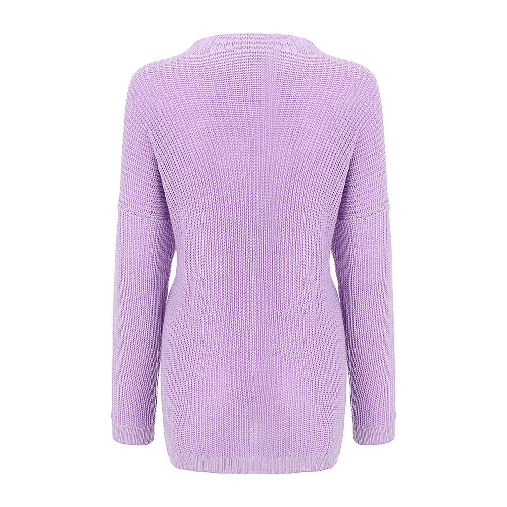 Solid Color Knitting Loose Sweater NSSX66970