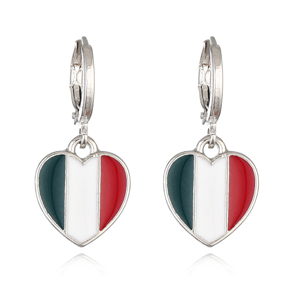 7g Weight Alloy Ear Needle Material Drop Earrings Classification 1 Pair Quantity Daily, Party Occasion Alloy Material National Flag Pattern Unisex Gender Enamel Design IG Style, Simple Style Style 1 Pair IG Style Simple Style National Flag Enamel Alloy Drop Earrings 12