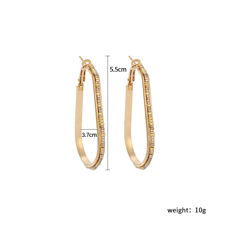 Fashion New Geometric U-shaped Rice Beads Hand-woven Women's Tide Niche Ethnic Style Earrings Jewelry display picture 19