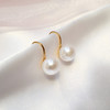 Earrings from pearl, fashionable jewelry, accessory, Korean style, silver 925 sample, wholesale