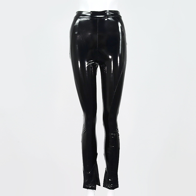 Autumn and winter sexy high waist tight-fitting leather pants  NSMI26158