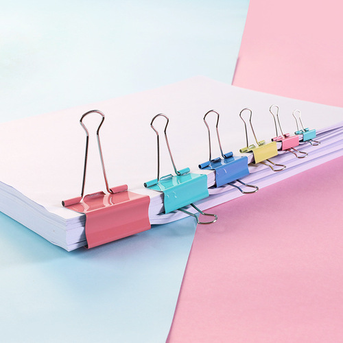 Office stationery barrel color swallowtail clip small clip metal long tail clip student test paper clip information clip bill clip