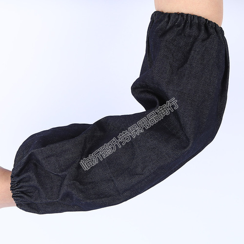 Black Blue Thickened Extended Large Fat Wear-resistant Stain-proof Dirty Welding Work Protective Sleeve for Autumn and Winter