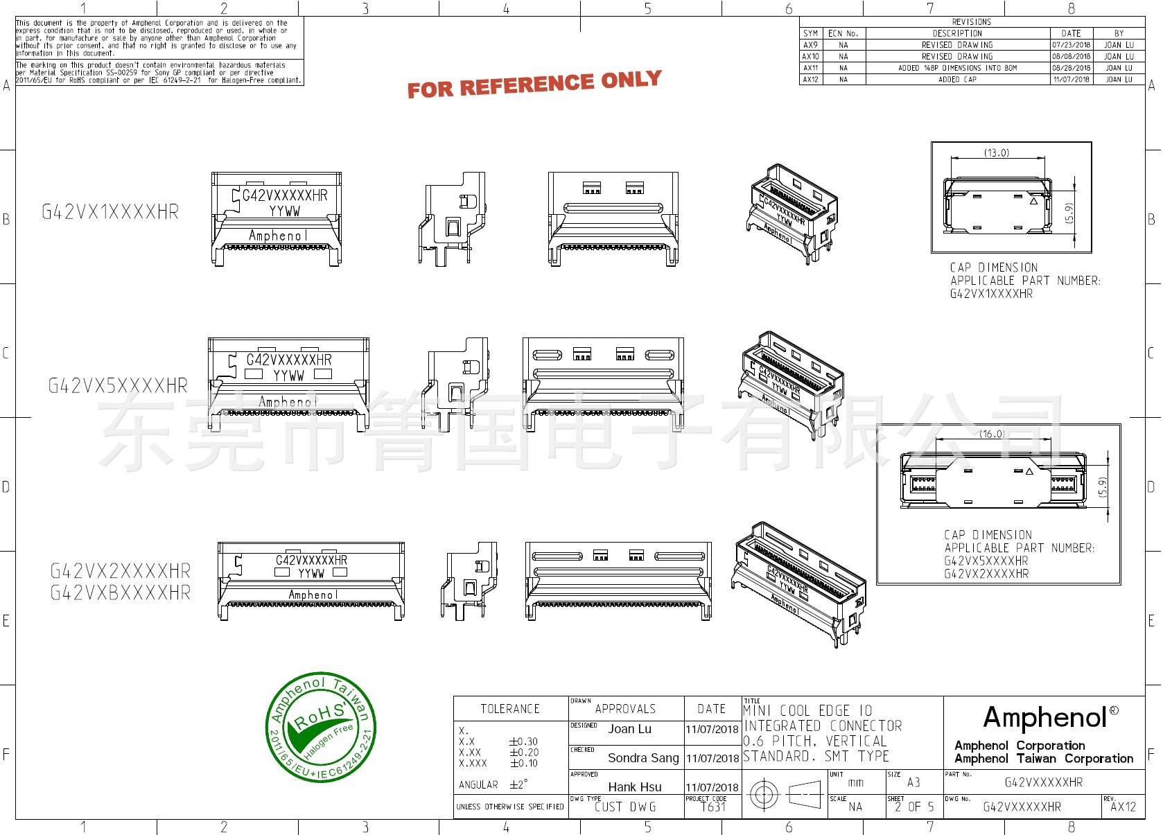 Amphenol MCIO 38Pin 立式连接器(Mini Cool Edge) G42V11312HR阿里巴巴