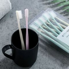 Soft bristle toothbrush with protective cover for adult household Japanese style fresh macaron with hijab Japanese style portable family pack